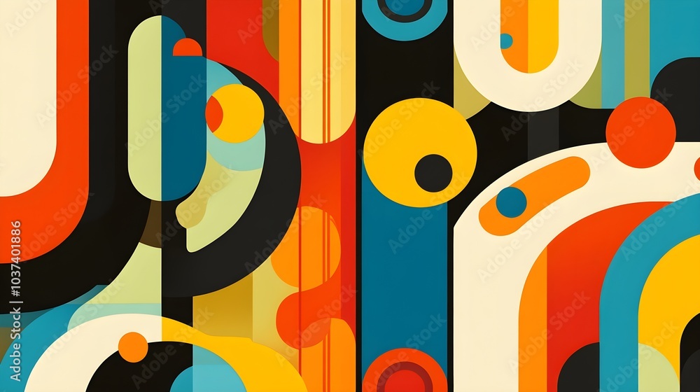 Poster abstract geometric shapes background colorful pattern design element