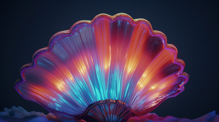 Clam gloomy seashell whispers in pearly pink color photo