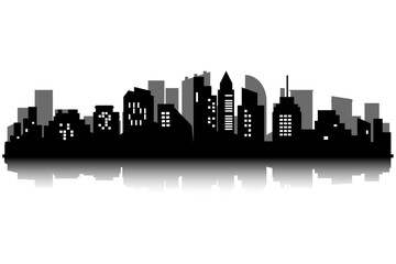 Naklejka premium black vector silhouette of the city on the horizon