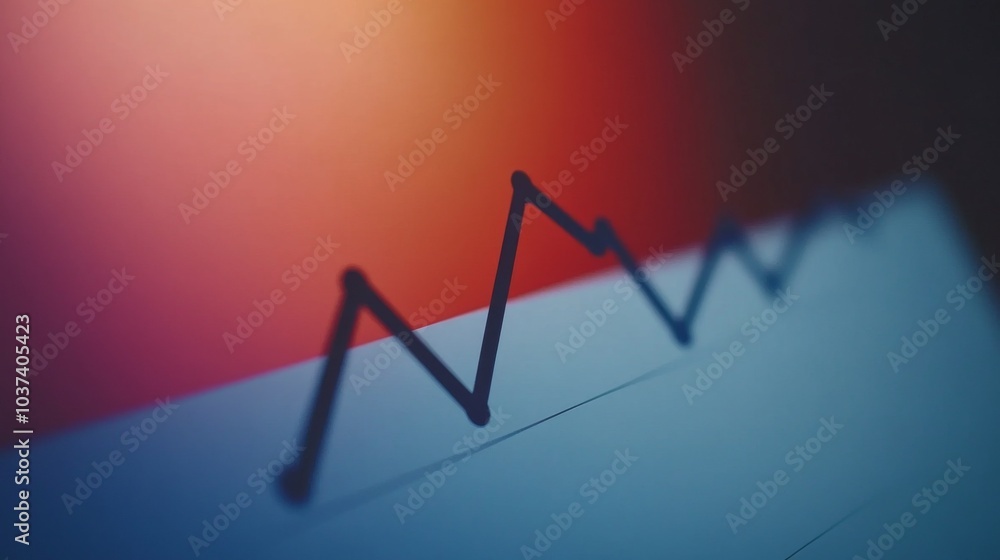 Poster abstract financial graph with colorful background