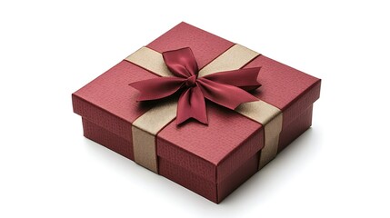 Rectangular gift box with a ribbon tied diagonally across it, placed on a white background