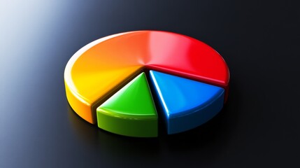 Obraz premium Colorful Pie Chart on Dark Surface