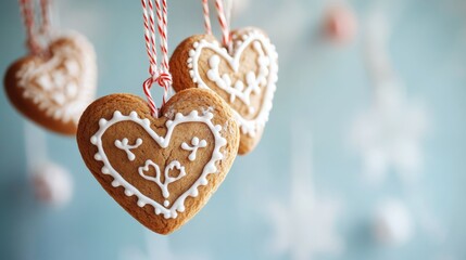 Heartfelt Holidays. Handcrafted Gingerbread Cookies as Festive Decorations