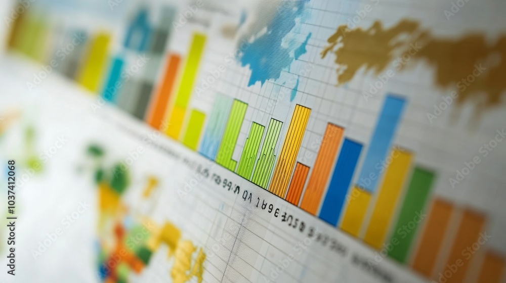 Poster colorful data visualization and chart analysis