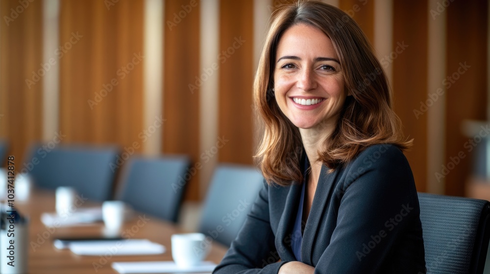 Wall mural Confident Businesswoman in Office Setting