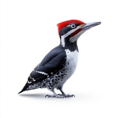 Fototapeta premium Koyram Pileated Woodpecker on White Background
