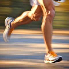Fototapeta premium Dynamic runner in motion capturing the essence of sport and speed
