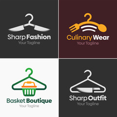 Hanger, Fashion Shape Logo Template Set. Good for Business, Agency, Community and Organization