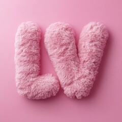 Fluffy pink letters on soft background