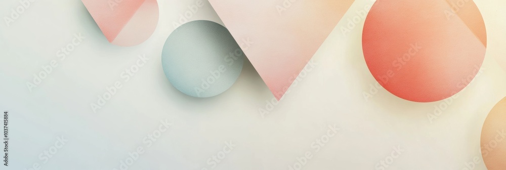 Aufkleber circles and triangles in soft pastels overlay a textured background, presenting a harmonious blend p