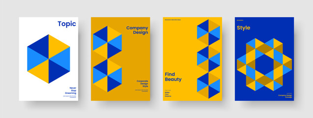 Modern Report Layout. Geometric Book Cover Template. Abstract Background Design. Poster. Brochure. Flyer. Business Presentation. Banner. Catalog. Handbill. Magazine. Portfolio. Leaflet. Pamphlet