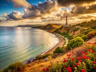 Obraz premium Vintage Style Photography of Anzac Cove in Gallipoli - Historical Landscape and Remembrance