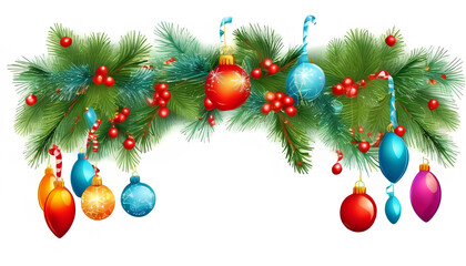 winter garland on a transparent background