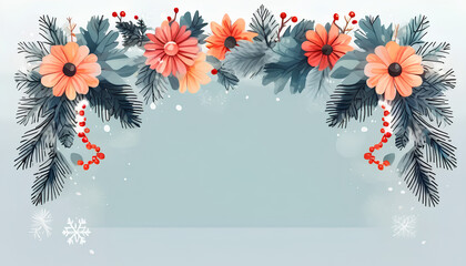 winter garland on a transparent background