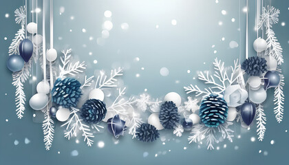 winter garland on a transparent background