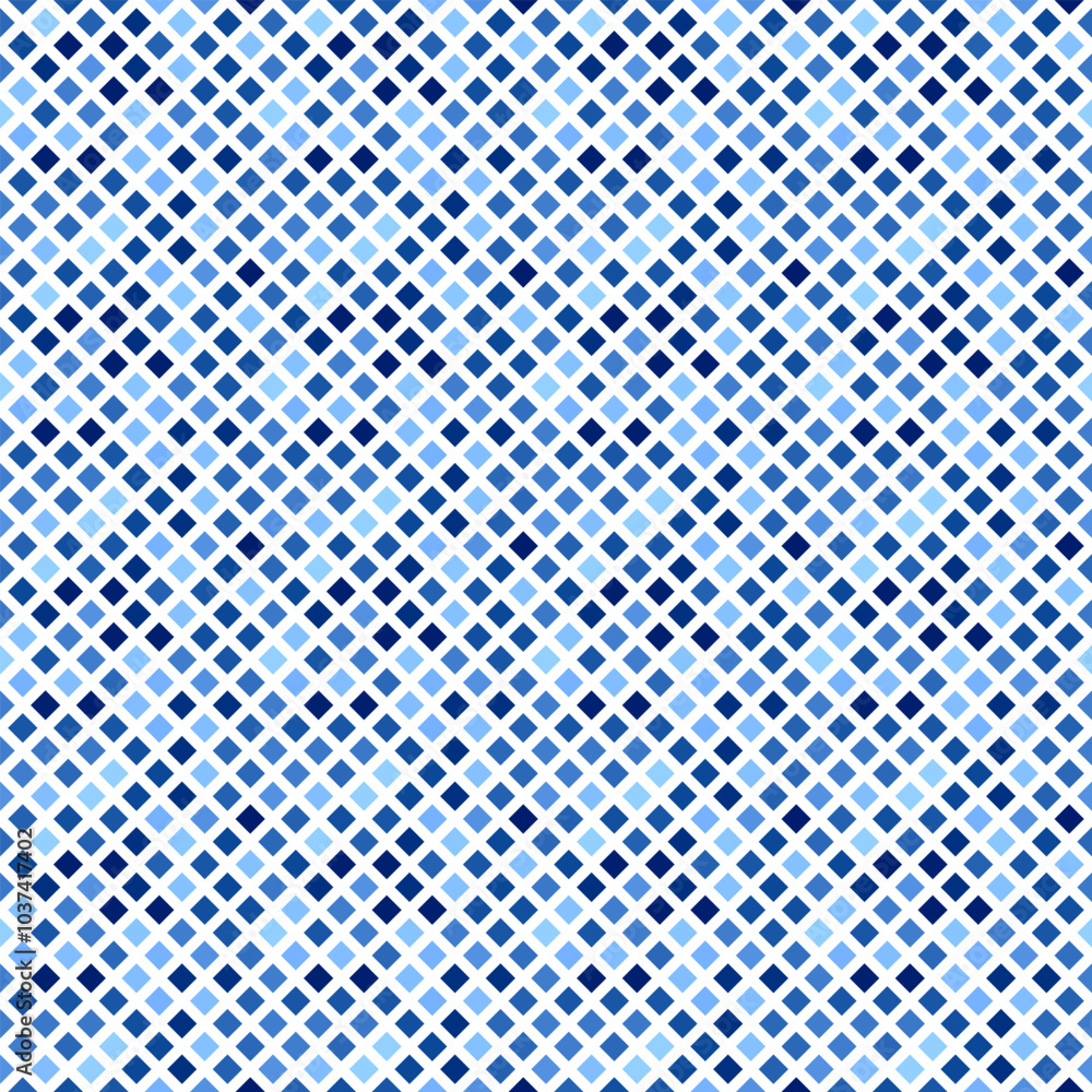 Poster geometrical blue diagonal square pattern background design - abstract vector graphic from squares