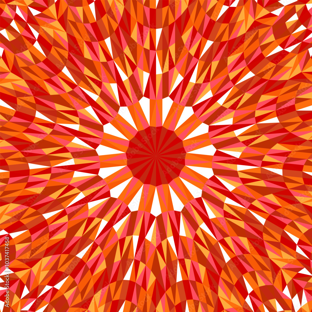 Poster hypnotic tiled pattern background - polygonal colorful psychedelic vector graphic design