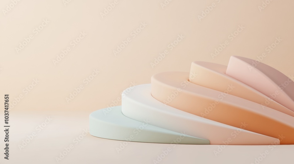 Poster soft color layers on minimalistic background