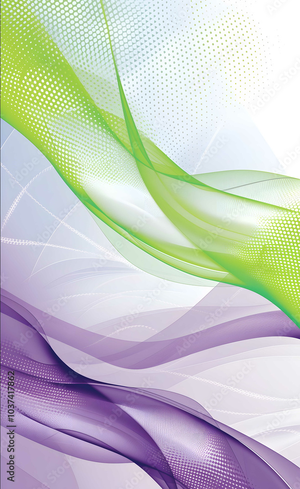 Poster school profile brochure design with green and purple color in the style of crosshatched shading free