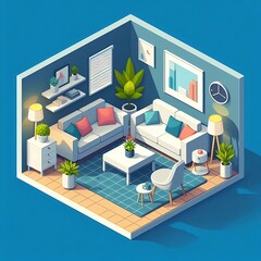 Minimalist 3D Living Room Interior&nbsp;Design