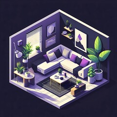 Minimalist 3D Living Room Interior&nbsp;Design