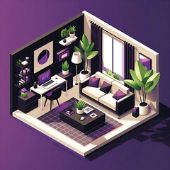 Minimalist 3D Living Room Interior&nbsp;Design