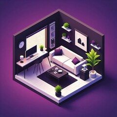 Minimalist 3D Living Room Interior&nbsp;Design