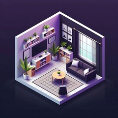 Minimalist 3D Living Room Interior&nbsp;Design