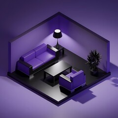Minimalist 3D Living Room Interior&nbsp;Design