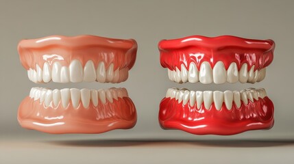 Obraz premium Dental before and after teeth job, scaling, and cleaning teeth, picture for dentistry