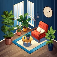 Minimalist 3D Living Room Interior&nbsp;Design