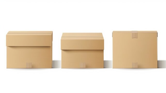 "Design with Impact: Three Rectangular Packaging Boxes Ready for Customization"