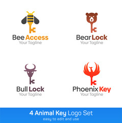 Key Shape Logo Template Set. Good for Business, Agency, Community and Organization
