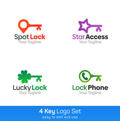 Key Shape Logo Template Set. Good for Business, Agency, Community and Organization