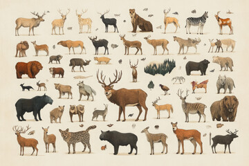 Fototapeta premium A Journey Through Animal Illustration: Captivating Art and Designs