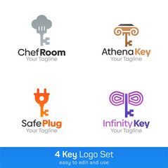 Key Shape Logo Template Set. Good for Business, Agency, Community and Organization