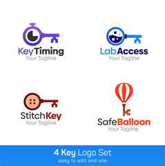 Key Shape Logo Template Set. Good for Business, Agency, Community and Organization