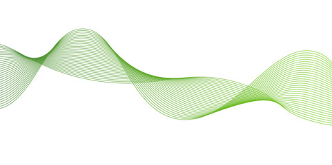 Abstract colorful wave element for design. green wave background,Colorful vector background.green wave melody lines on white background,Business curve lines, graphic element isolated on white backgrou