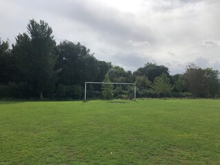 football goal in a field 