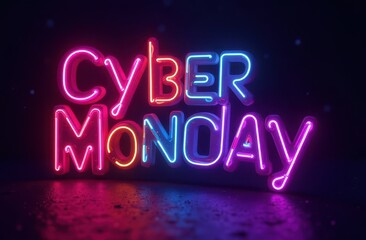Neon Sign "Cyber Monday" Sale black friday