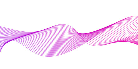 pink wave curve lines banner background design.Abstract vector pink wave melody lines on white background.Wave modern stream transparent background,