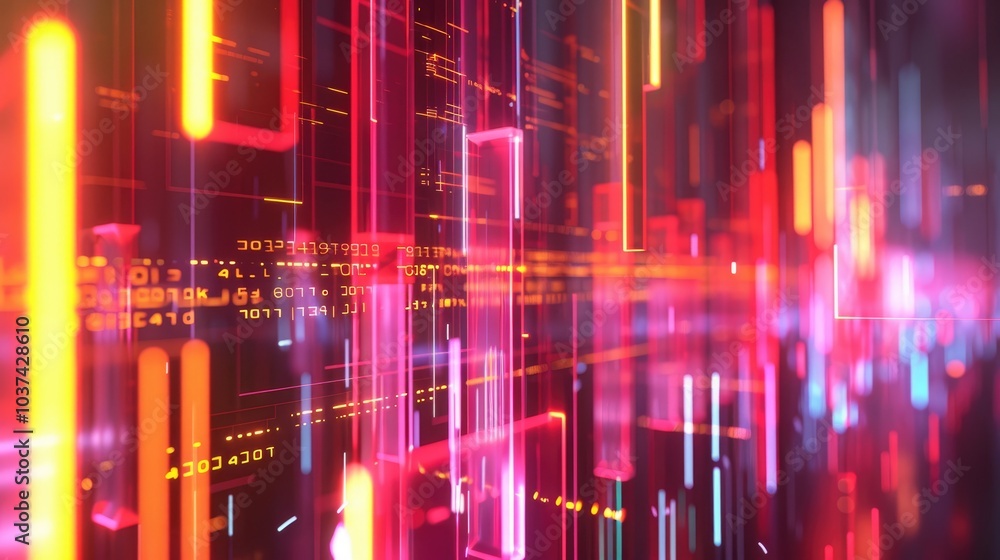 Aufkleber colorful abstract digital data visualization background