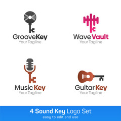 Key Shape Logo Template Set. Good for Business, Agency, Community and Organization