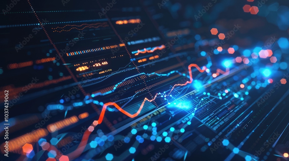 Aufkleber abstract digital data visualization concept