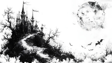 A Whimsical Coloring Page Featuring a Fantastical Castle Surrounded by Magical Creatures for a Creative Coloring Journey