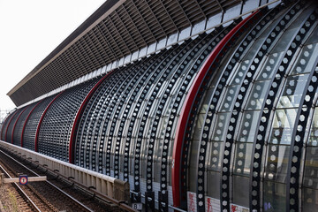 Covering of Amsterdam RAI train station - Zuidas in the Netherlands.