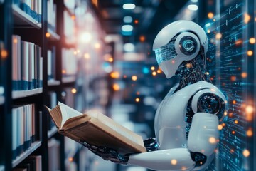 AI in the Library: Robot Reading a Book