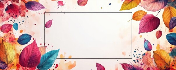 Colorful abstract  background with vibrant geometric floral shapes and splashes of paint