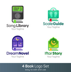 Book Shape Logo Template Set. Good for Business, Agency, Community and Organization