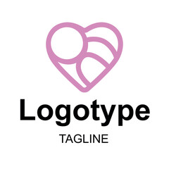 Baby inside heart logotype